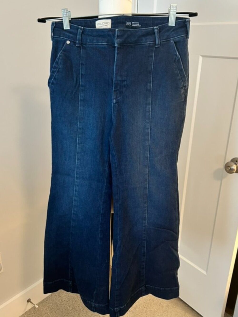 Anthro Pilcro Dark Blue Denim Trousers